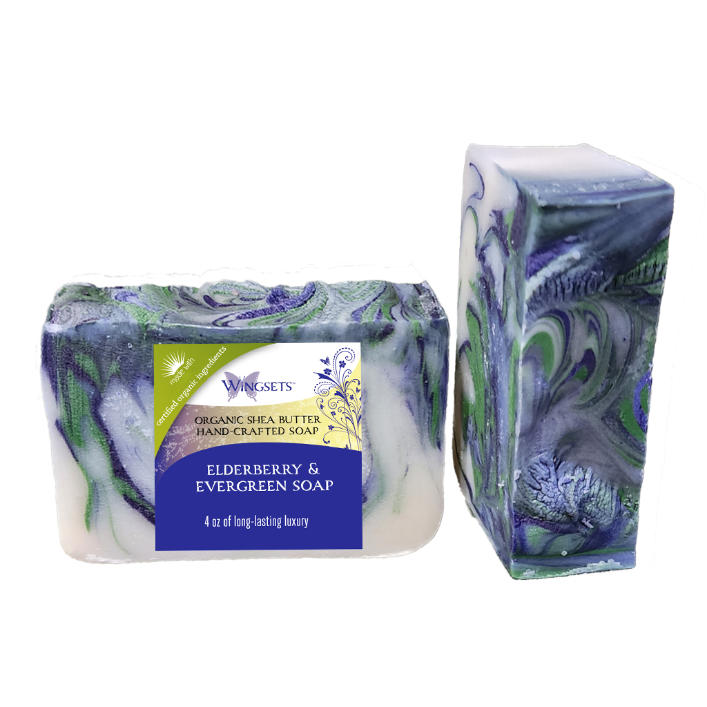 Elderberry and Evergreen Handcrafted Soap - certified organic ingredients