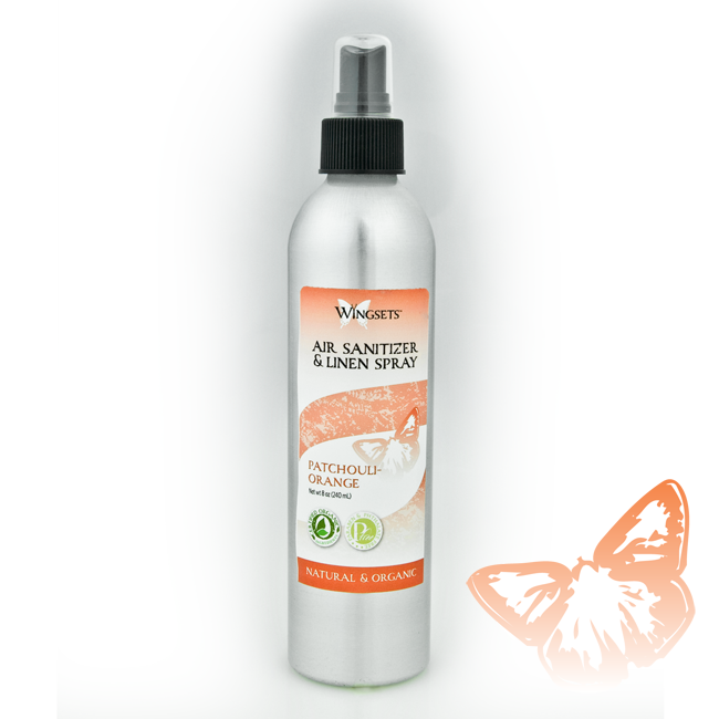 Aged patchouli and sweet orange aromatherapy room spray