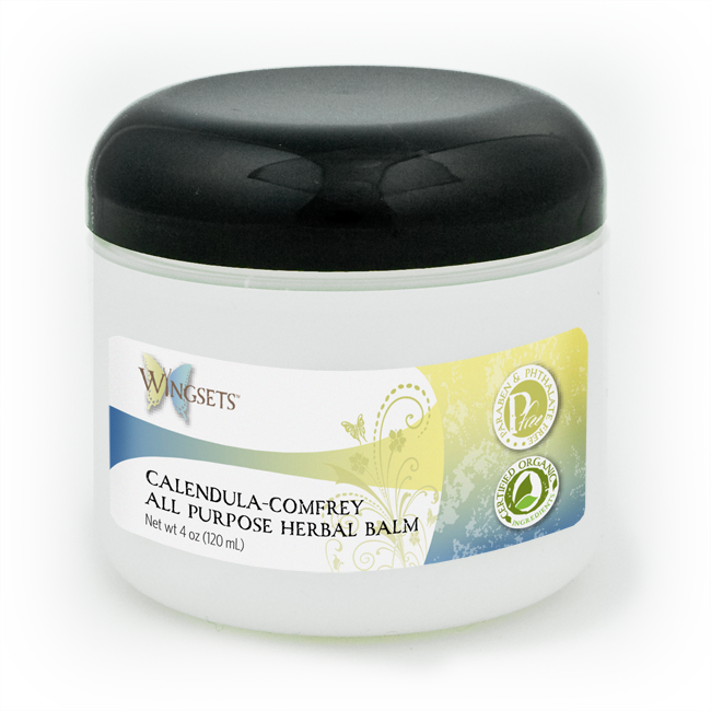 organic herbal all purpose balm with calendula and chamomile infused oils