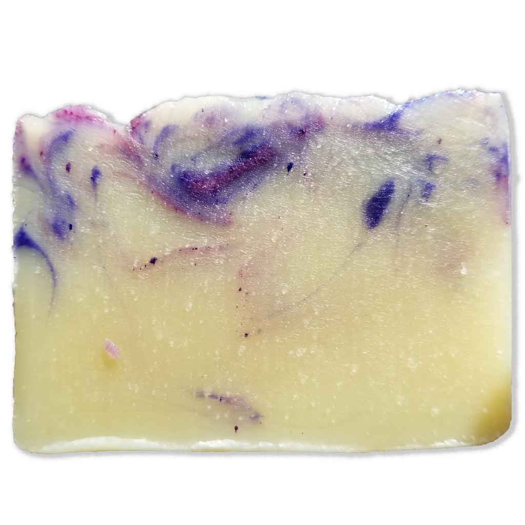 organic spiced sugar plum holiday soap with certified organic shea butter and natural mica