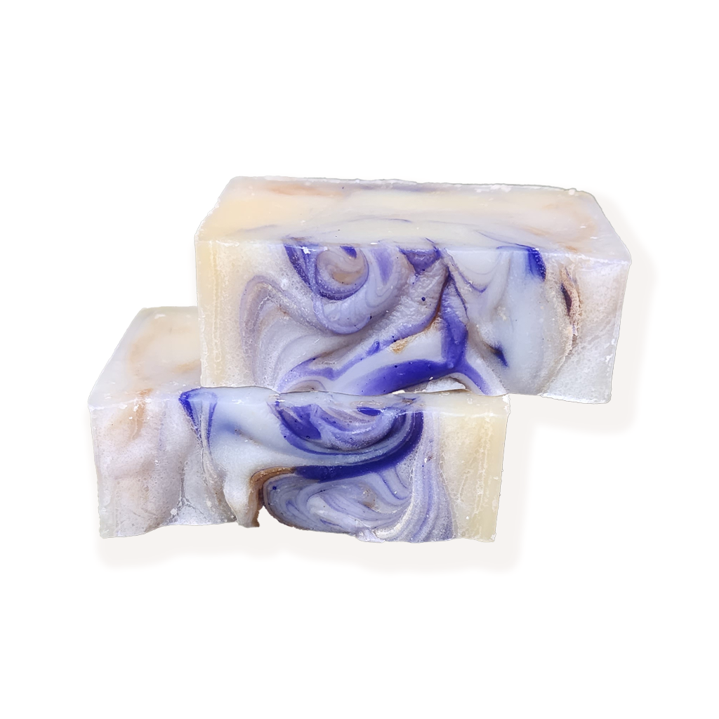 handmade organic bar soap with certified organic shea butter and lavender essential oil for babies, cold processed, organic flowers of lavender and chamomile infused in shea butter bar soap