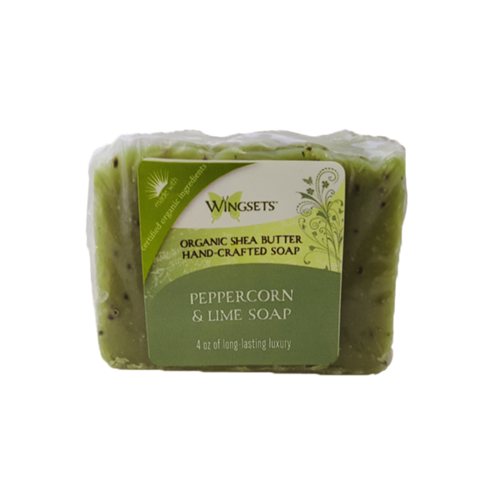 Peppercorn & Lime Handcrafted Bar Soap - certified organic ingredients