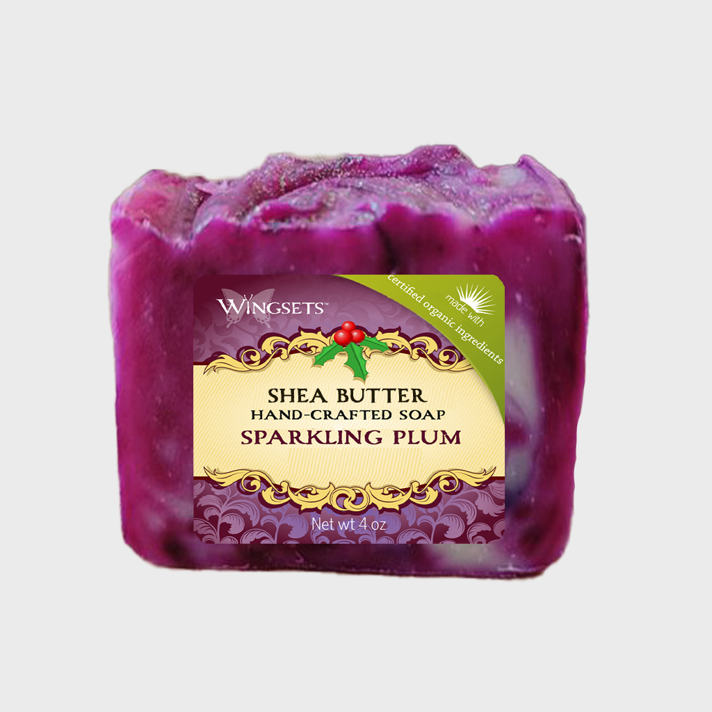 Holiday Sparkling Plum Handcrafted Soap - certified organic ingredients