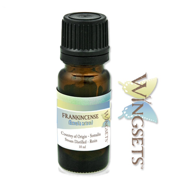Frankincense cartereii essential oil, pure, unadulterated, undiluted, aromatherapeutic, steam distilled from the resin, country of Somalia, premium and pure essential oil from Wingsets, handpoured and fresh, kept refrigerated