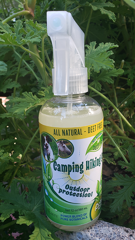 camping and hiking outdoor spray for pets plus skin soothing