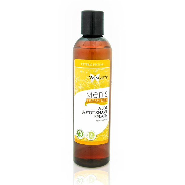 citrus blend of crisp clean essential oils in an organic aloe vera aftershave for men