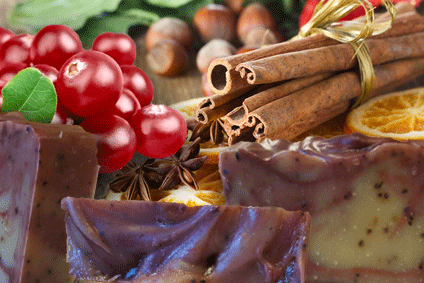 Holiday Cranberry Spice Soap - certified organic ingredients