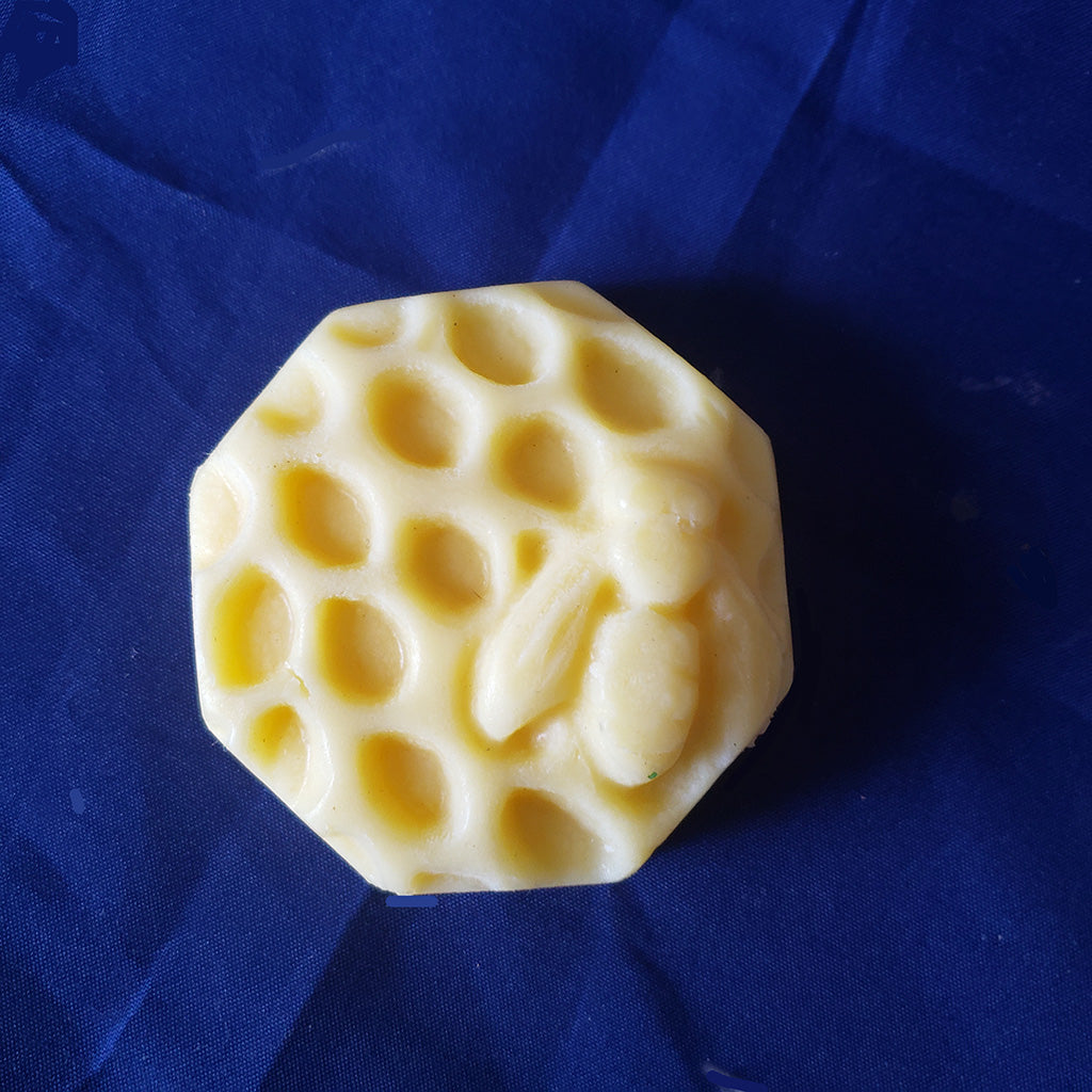 lotion bar honey bee made with certified organic ingredients, shea, mango, coconut, sweet almond oil, jojoba oil