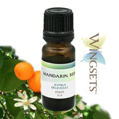 Mandarin, Red, organic essential oil, cold pressed from the organic rind, country of origin Italy, undiluted, unadulterated, pure, Citrus deliciosa, Wingsets Aromatherapy and Botanicals, GC/MS tested oils always