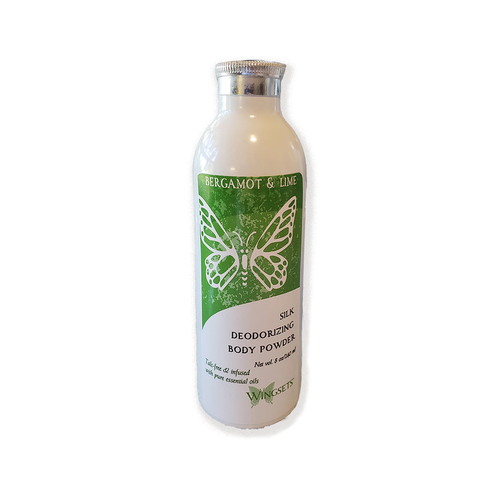 deodorizing talc free body powder with bergamot and lime essential oils